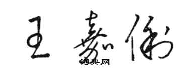 駱恆光王嘉俐草書個性簽名怎么寫