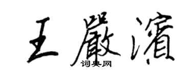 王正良王嚴濱行書個性簽名怎么寫