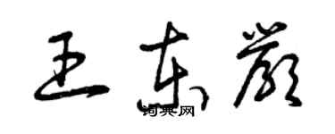 曾慶福王東嚴草書個性簽名怎么寫