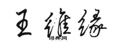 駱恆光王維緣行書個性簽名怎么寫