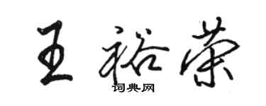駱恆光王裕榮行書個性簽名怎么寫