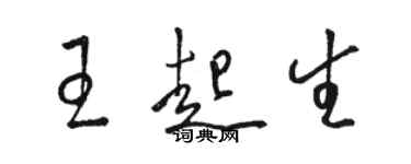 駱恆光王起生草書個性簽名怎么寫