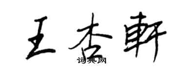 王正良王杏軒行書個性簽名怎么寫