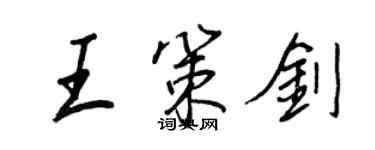 王正良王策劍行書個性簽名怎么寫