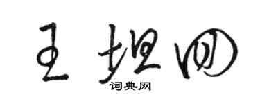 駱恆光王坦回草書個性簽名怎么寫