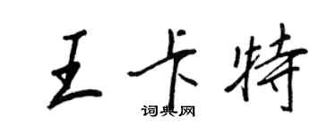 王正良王卡特行書個性簽名怎么寫