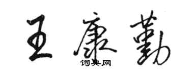 駱恆光王康勤行書個性簽名怎么寫