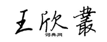 王正良王欣叢行書個性簽名怎么寫