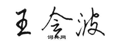 駱恆光王會波行書個性簽名怎么寫