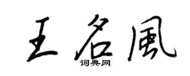 王正良王名風行書個性簽名怎么寫