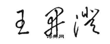 駱恆光王開澄草書個性簽名怎么寫