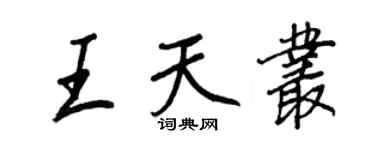 王正良王天叢行書個性簽名怎么寫