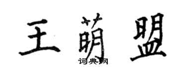 何伯昌王萌盟楷書個性簽名怎么寫