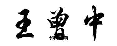 胡問遂王曾中行書個性簽名怎么寫