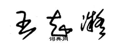 朱錫榮王知凝草書個性簽名怎么寫