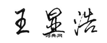 駱恆光王顯浩行書個性簽名怎么寫