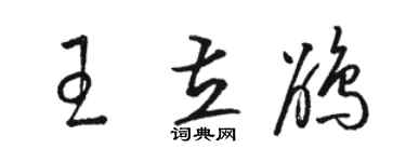 駱恆光王立鵑草書個性簽名怎么寫