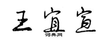 曾慶福王宜宣行書個性簽名怎么寫