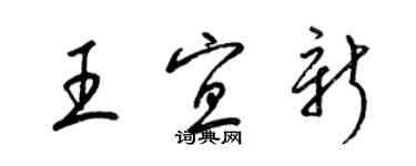 梁錦英王宜新草書個性簽名怎么寫