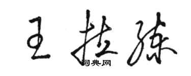 駱恆光王拉練草書個性簽名怎么寫