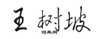 駱恆光王樹坡行書個性簽名怎么寫
