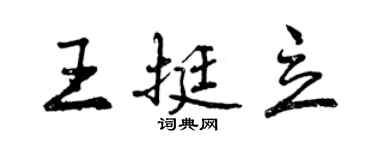 曾慶福王挺立行書個性簽名怎么寫