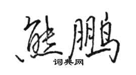 駱恆光熊鵬行書個性簽名怎么寫