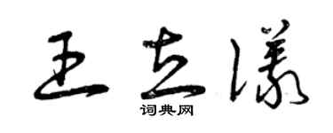 曾慶福王立儀草書個性簽名怎么寫