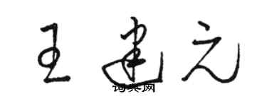 駱恆光王建元草書個性簽名怎么寫