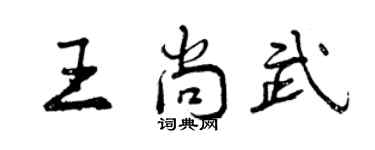 曾慶福王尚武行書個性簽名怎么寫