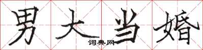 駱恆光男大當婚楷書怎么寫