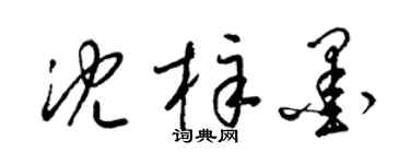 梁錦英沈梓墨草書個性簽名怎么寫