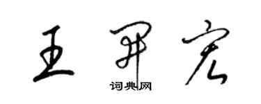 梁錦英王開宏草書個性簽名怎么寫