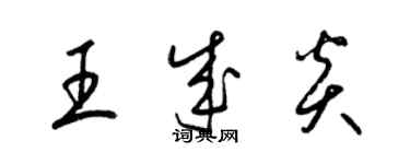 梁錦英王成炎草書個性簽名怎么寫