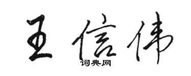 駱恆光王信偉行書個性簽名怎么寫