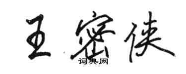 駱恆光王密俠行書個性簽名怎么寫