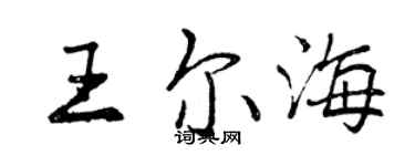 曾慶福王爾海行書個性簽名怎么寫