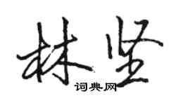 駱恆光林堅行書個性簽名怎么寫