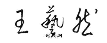 駱恆光王藝然草書個性簽名怎么寫