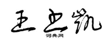 曾慶福王書凱草書個性簽名怎么寫