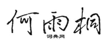 駱恆光何雨桐行書個性簽名怎么寫
