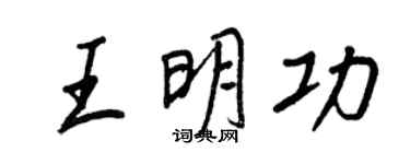 王正良王明功行書個性簽名怎么寫