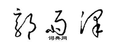 梁錦英郭雨澤草書個性簽名怎么寫