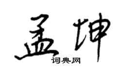 王正良孟坤行書個性簽名怎么寫