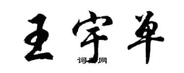胡問遂王宇單行書個性簽名怎么寫