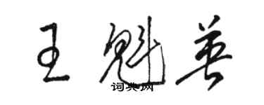 駱恆光王魁英草書個性簽名怎么寫