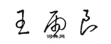 駱恆光王雨良草書個性簽名怎么寫