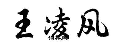 胡問遂王凌風行書個性簽名怎么寫