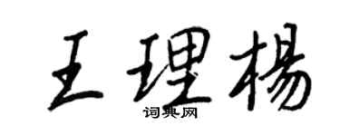 王正良王理楊行書個性簽名怎么寫