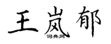 丁謙王嵐郁楷書個性簽名怎么寫